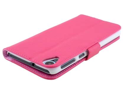 HTC Desire 820 Synthetic Leather Wallet Case with Stand - Pink