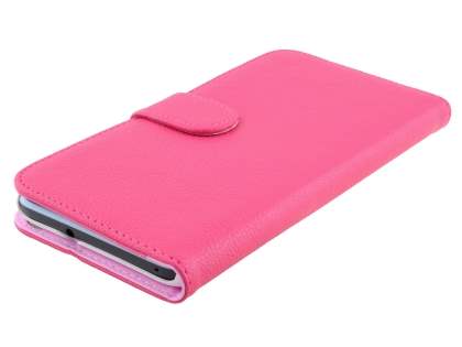 HTC Desire 820 Synthetic Leather Wallet Case with Stand - Pink