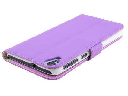 HTC Desire 820 Synthetic Leather Wallet Case with Stand - Light Purple