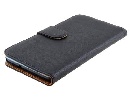 Synthetic Leather Wallet Case with Stand for HTC Desire 820 - Classic Black