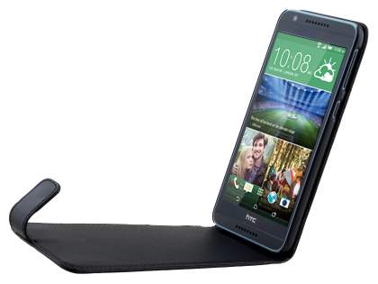 Synthetic Leather Flip Case for HTC Desire 820 - Classic Black
