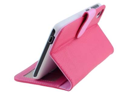 HTC Desire 820 Synthetic Leather Wallet Case with Stand - Pink