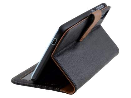 Synthetic Leather Wallet Case with Stand for HTC Desire 820 - Classic Black