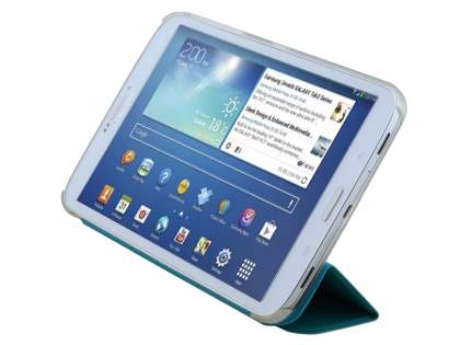 Samsung Galaxy Tab 3 8.0 Book-Style Case with Stand - Teal/Frosted Clear