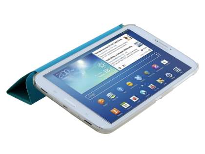 Samsung Galaxy Tab 3 8.0 Book-Style Case with Stand - Teal/Frosted Clear