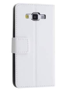 Slim Synthetic Leather Wallet Case with Stand for Samsung Galaxy A5 (2014) - Pearl White Leather Wallet Case