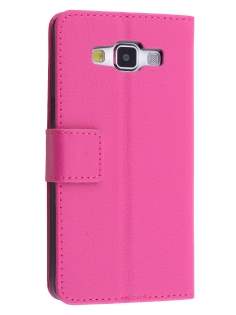 Slim Synthetic Leather Wallet Case with Stand for Samsung Galaxy A5 (2014) - Pink