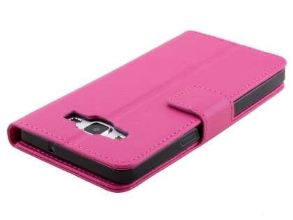 Slim Synthetic Leather Wallet Case with Stand for Samsung Galaxy A5 (2014) - Pink