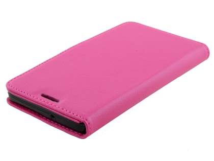 Slim Synthetic Leather Wallet Case with Stand for Samsung Galaxy A5 (2014) - Pink
