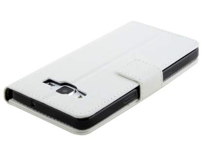 Slim Synthetic Leather Wallet Case with Stand for Samsung Galaxy A5 (2014) - Pearl White