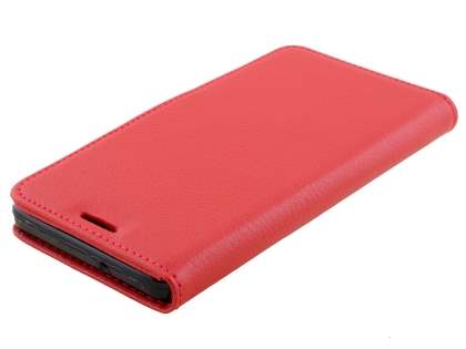 Slim Synthetic Leather Wallet Case with Stand for Samsung Galaxy A5 (2014) - Red