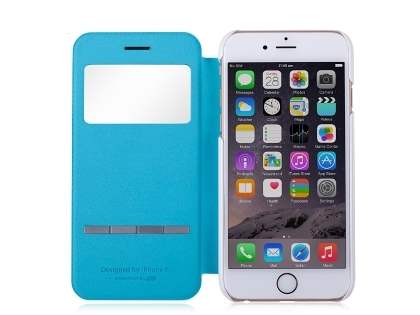 Momax Flip View Case for iPhone 6s Plus/6 Plus - Sky Blue