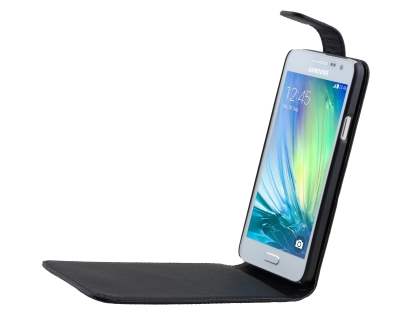 Synthetic Leather Flip Case for Samsung Galaxy A5 (2014) - Classic Black