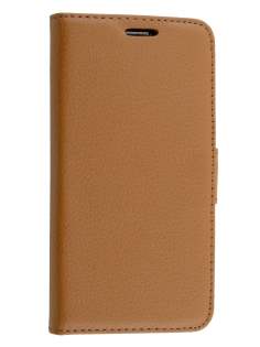 Slim Synthetic Leather Wallet Case with Stand for Samsung Galaxy S6 - Brown