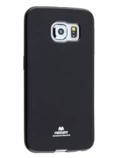 Mercury Goospery Glossy Gel Case for Samsung Galaxy S6 Edge - Classic Black Soft Cover