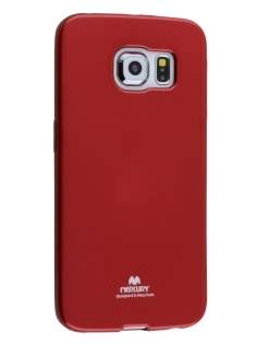 Mercury Goospery Glossy Gel Case for Samsung Galaxy S6 Edge - Red Soft Cover
