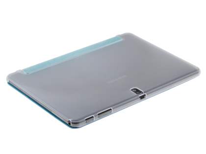 Book-Style Case with Stand for Samsung Galaxy Note 10.1 (2014 Edition) - Teal/Frosted Clear