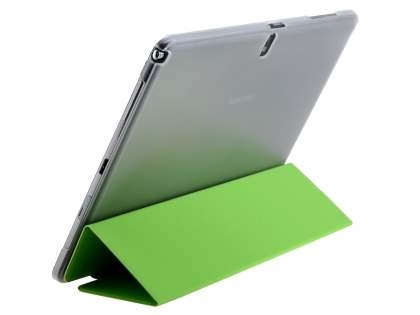 Book-Style Case with Stand for Samsung Galaxy Note 10.1 (2014 Edition) - Green/Frosted Clear Leather Flip Case