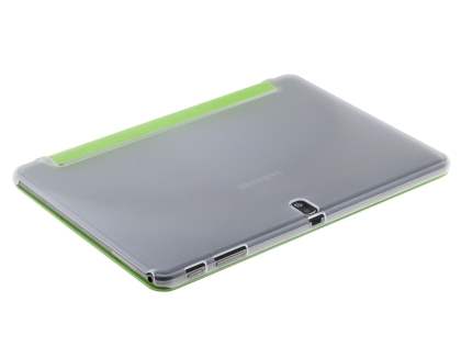 Book-Style Case with Stand for Samsung Galaxy Note 10.1 (2014 Edition) - Green/Frosted Clear