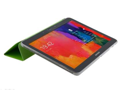 Book-Style Case with Stand for Samsung Galaxy Note 10.1 (2014 Edition) - Green/Frosted Clear