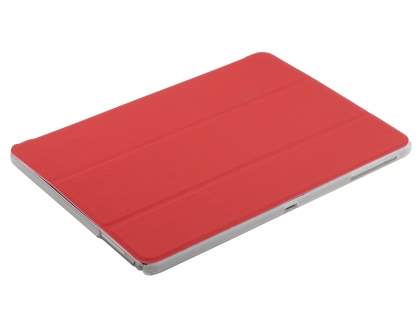 Book-Style Case with Stand for Samsung Galaxy Note 10.1 (2014 Edition) - Red/Frosted Clear