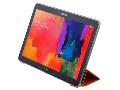 Book-Style Case with Stand for Samsung Galaxy Note 10.1 (2014 Edition) - Orange/Frosted Clear