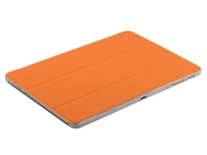 Book-Style Case with Stand for Samsung Galaxy Note 10.1 (2014 Edition) - Orange/Frosted Clear