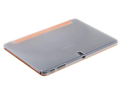Book-Style Case with Stand for Samsung Galaxy Note 10.1 (2014 Edition) - Orange/Frosted Clear