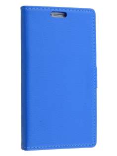 Slim Synthetic Leather Wallet Case with Stand for Samsung Galaxy S6 Edge - Blue