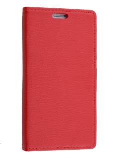 Slim Synthetic Leather Wallet Case with Stand for Samsung Galaxy S6 Edge - Red