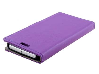Slim Synthetic Leather Wallet Case with Stand for Samsung Galaxy S6 Edge - Purple