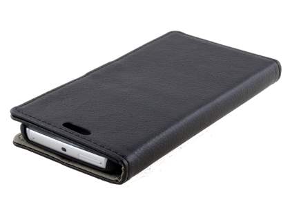Slim Synthetic Leather Wallet Case with Stand for Samsung Galaxy S6 Edge - Classic Black