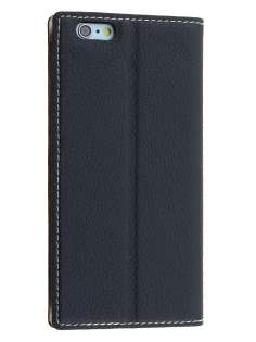 TS-CASE Slim Synthetic Leather Window View Case with Stand for iPhone 6s/6 - Classic Black