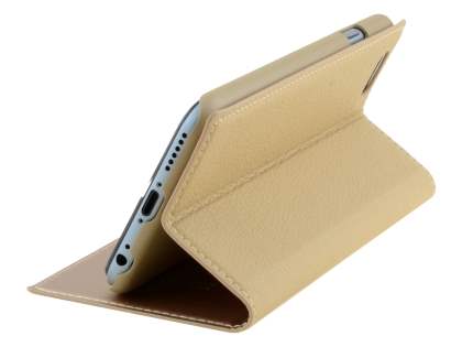 TS-CASE Slim Synthetic Leather Window View Case with Stand for iPhone 6s/6 - Camel
