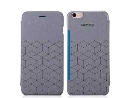 Momax Elite Premium Flip Cover for iPhone 6s/6 - Dim Grey Leather Wallet Case
