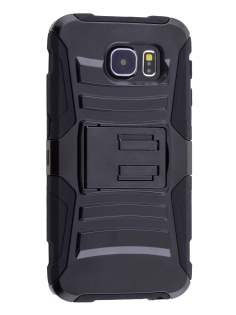 Rugged Case with Holster Belt Clip for Samsung Galaxy S6 - Classic Black Rugged Case with Holster Belt Clip for Samsung Galaxy S6 - Classic Black