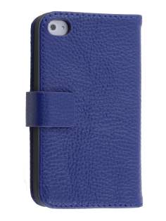 Premium iPhone 4S/4 Genuine Leather Wallet Case - Dark Blue Premium iPhone 4S/4 Genuine Leather Wallet Case - Dark Blue