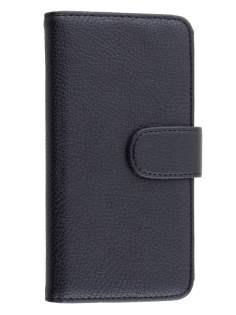 Synthetic Leather Wallet Case with Stand for LG G2 - Classic Black