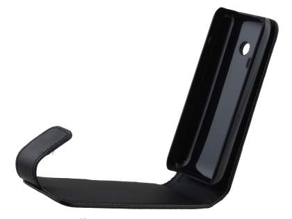 Synthetic Leather Flip Case for Nokia 220 - Classic Black