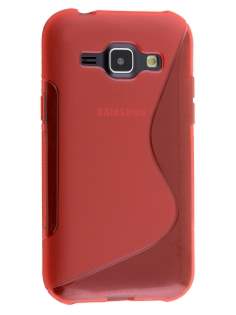 Wave Case for Samsung Galaxy J1 (2015) - Frosted Red/Red Soft Cover