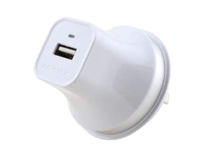 Momax XC Travel 2.1A USB-A Charger - Pearl White