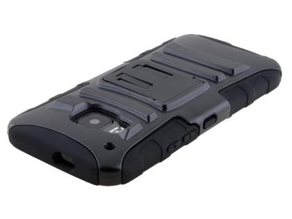 Rugged Case with Holster Belt Clip for HTC One M9 - Classic Black