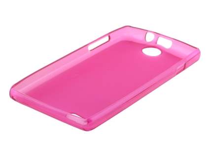 ZTE T815 Telstra Tempo Frosted Colour TPU Gel Case - Frosted Pink