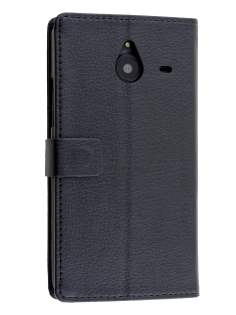 Synthetic Leather Wallet Case for Microsoft Lumia 640 XL - Classic Black Leather Wallet Case