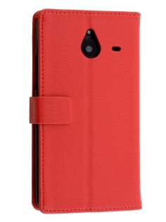 Synthetic Leather Wallet Case for Microsoft Lumia 640 XL - Red Leather Wallet Case