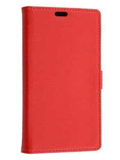 Synthetic Leather Wallet Case for Microsoft Lumia 640 XL - Red