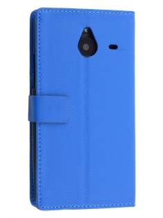 Synthetic Leather Wallet Case for Microsoft Lumia 640 XL - Blue Leather Wallet Case