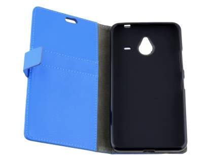 Synthetic Leather Wallet Case for Microsoft Lumia 640 XL - Blue