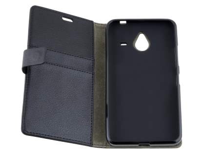 Synthetic Leather Wallet Case for Microsoft Lumia 640 XL - Classic Black