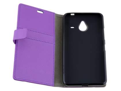 Synthetic Leather Wallet Case for Microsoft Lumia 640 XL - Purple